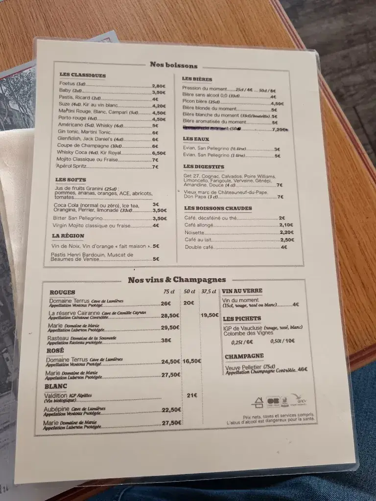 Menu_La Cuisine du Marché Provençal_Cavaillon_image_1