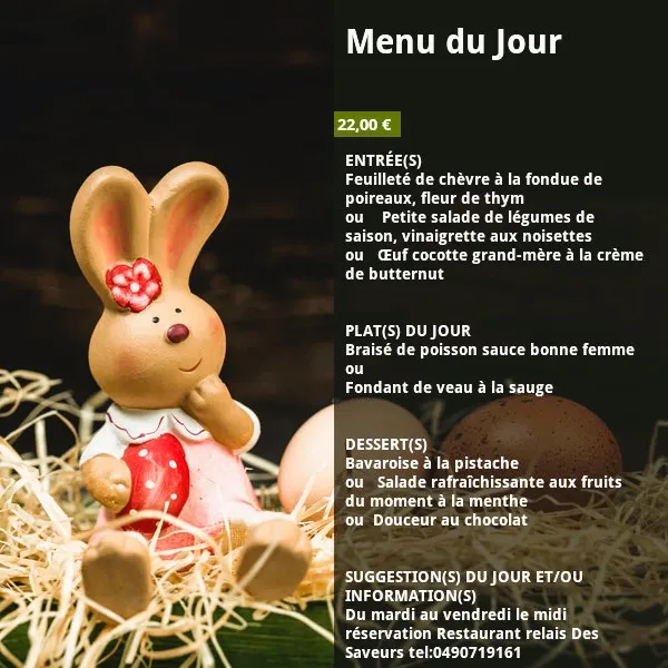 Menu_Relais des Saveurs restaurant poissons et bouillabaisse à Cavaillon_Cavaillon_image_3