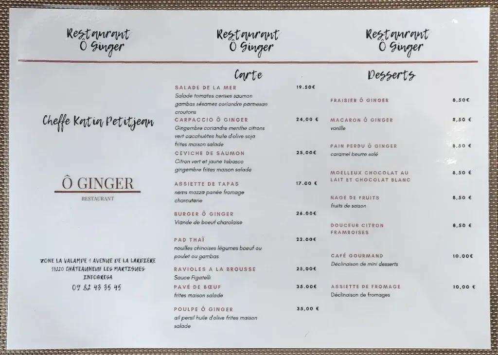 Menu_O Ginger_Châteauneuf-les-Martigues_image_1