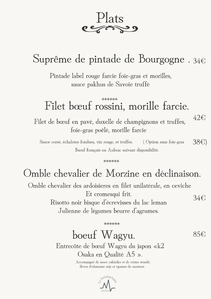 Menu_Le passionnant Restaurant_Morzine_image_4