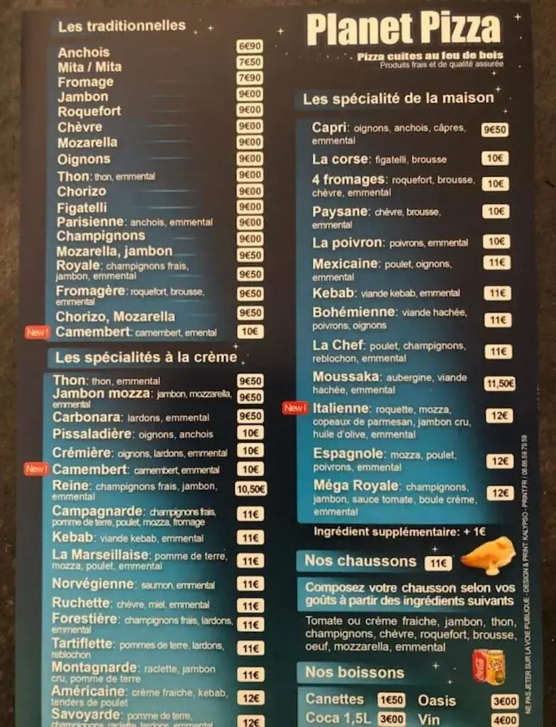 Menü_Planet Pizza_Châteauneuf-les-Martigues_Bild_1