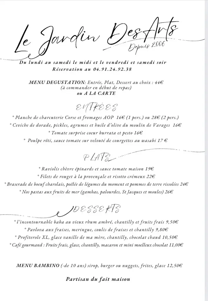 Menu_Restaurant Le Jardin des Arts_Marseille_image_3