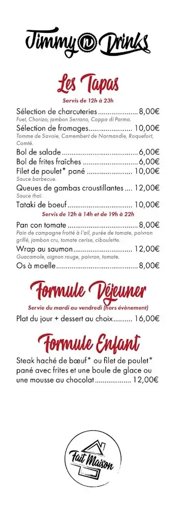 Menu_JIMMY N DRINKS_Châteaurenard_image_1