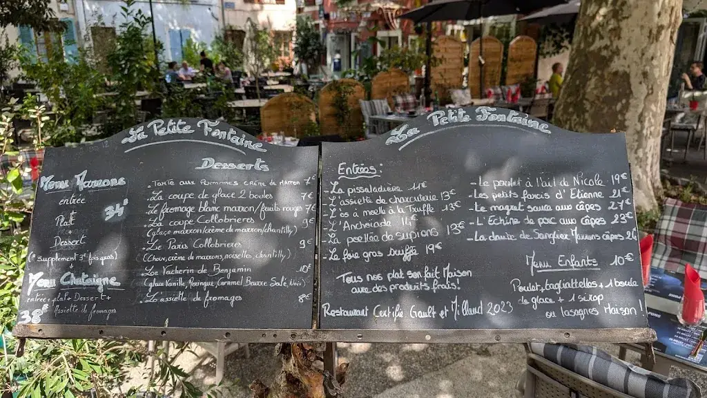 Menu_La Petite Fontaine_Collobrières_image_1