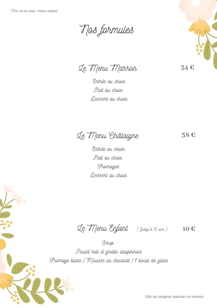 Menu_La Petite Fontaine_Collobrières_image_4