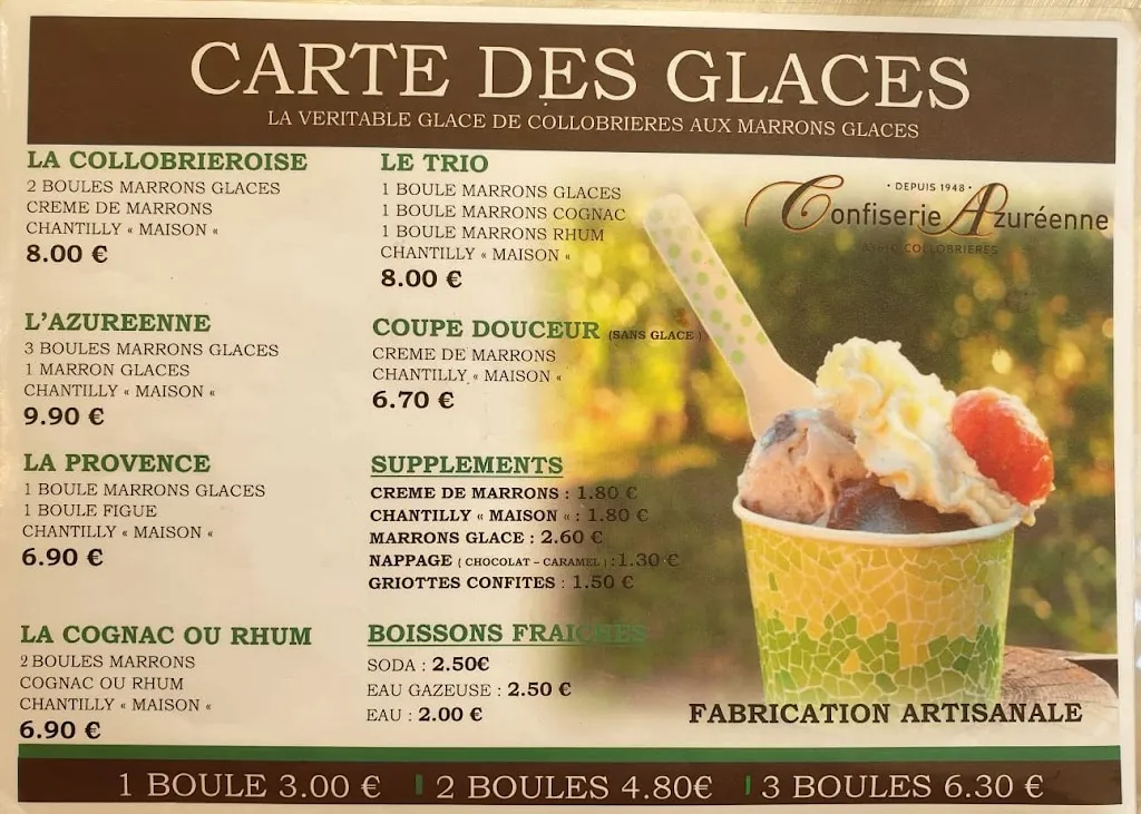 Menu_Confiserie Azuréenne Collobrières_Collobrières_image_2