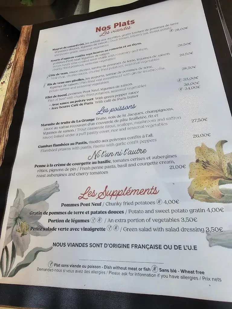 Menu_La Grange_Morzine_image_1