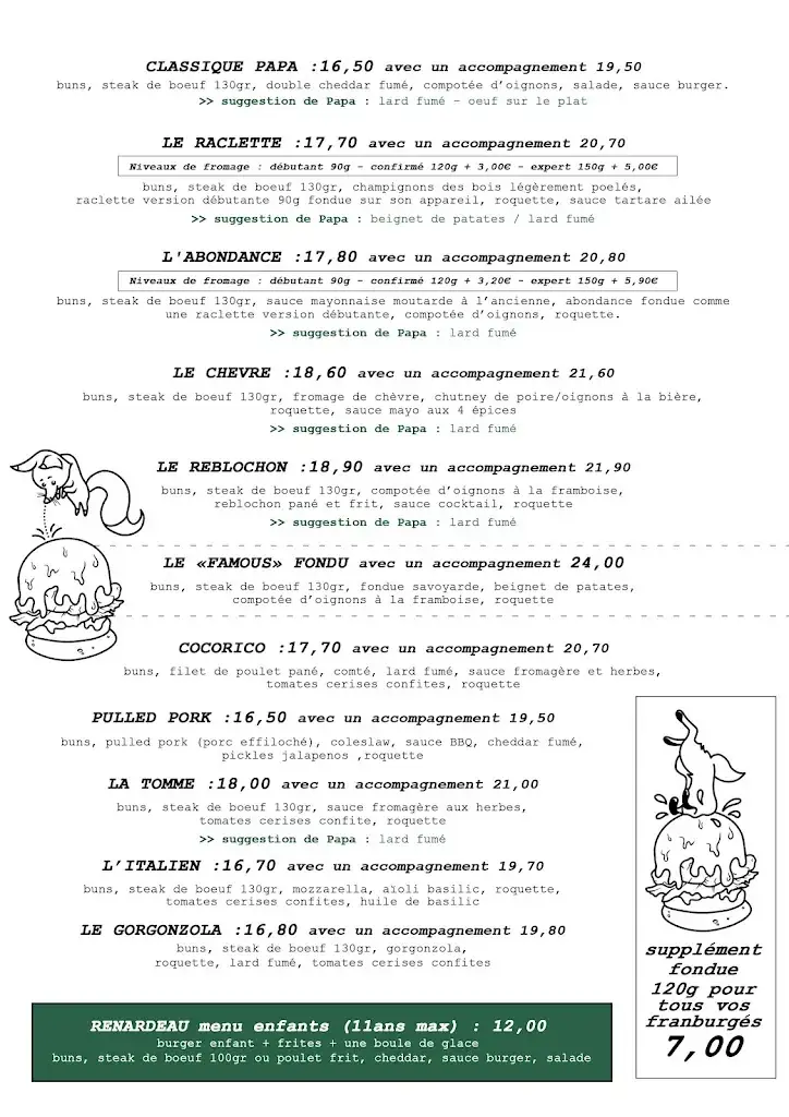 Menu_Papa Renard Morzine - franburgés et bières_Morzine_image_2
