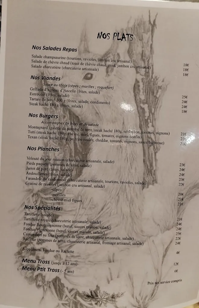 Menü_restaurant le clot du rocher_Ancelle_Bild_1