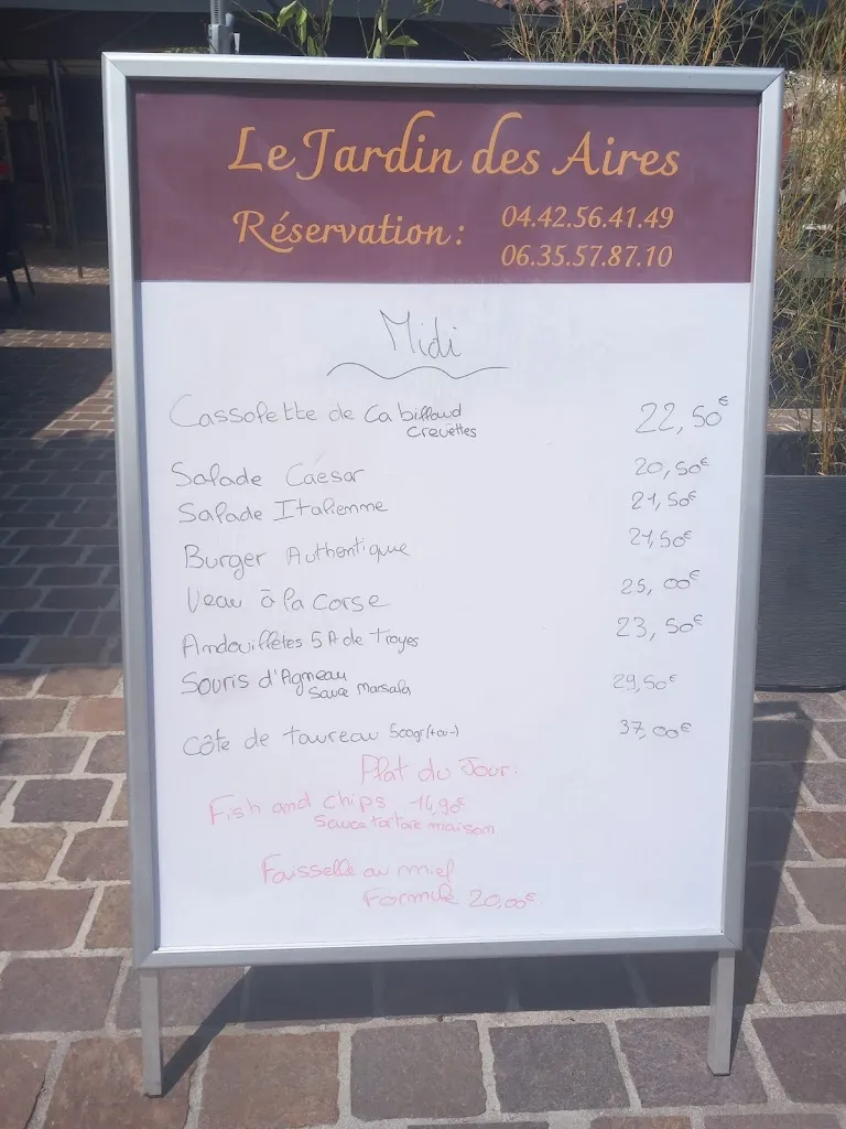 Menu_Restaurant Le Jardin des Aires_Cornillon-Confoux_imagen_1
