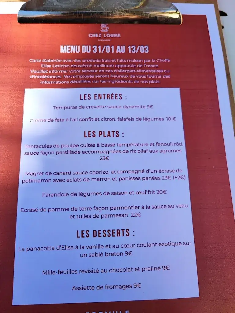 Menu_Chez Louise restaurant_Lançon-Provence_image_3