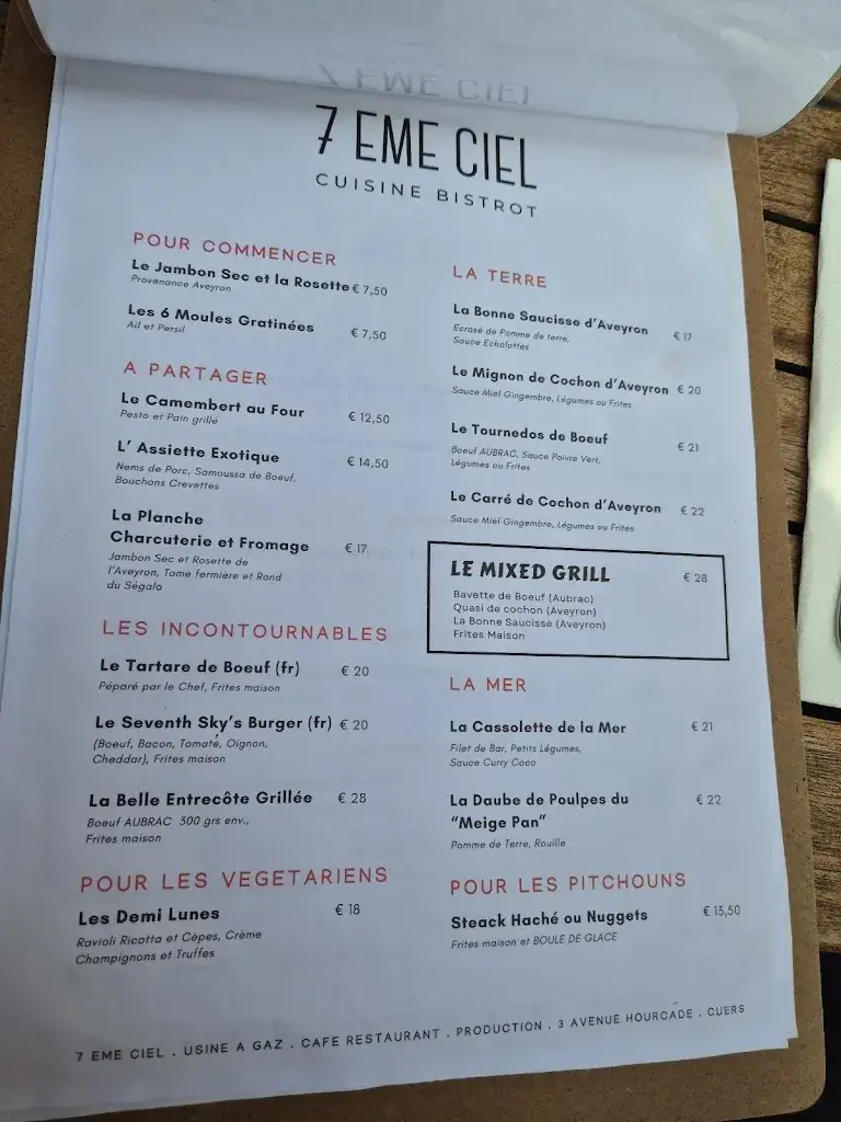 Menu_Le 7ème Ciel_Cuers_image_2