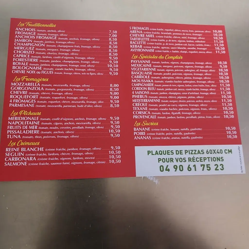 Menu_Le comptoir a pizzas_Courthézon_image_2