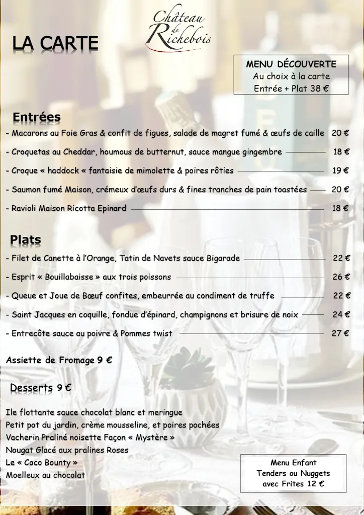 Menu_Restaurant Château de Richebois_Salon-de-Provence_image_1