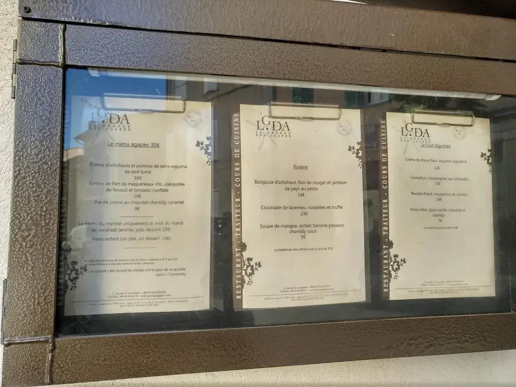 Menu_La Grange des Agapes - Restaurant gastronomique Cogolin_Cogolin_immagine_4