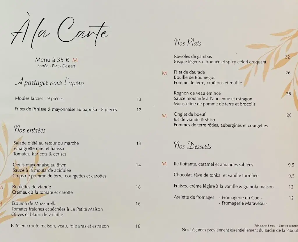 Menu_La Petite Maison à Cogolin_Cogolin_image_1