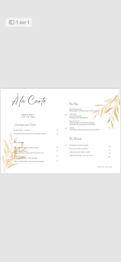 Menu_La Petite Maison à Cogolin_Cogolin_image_2