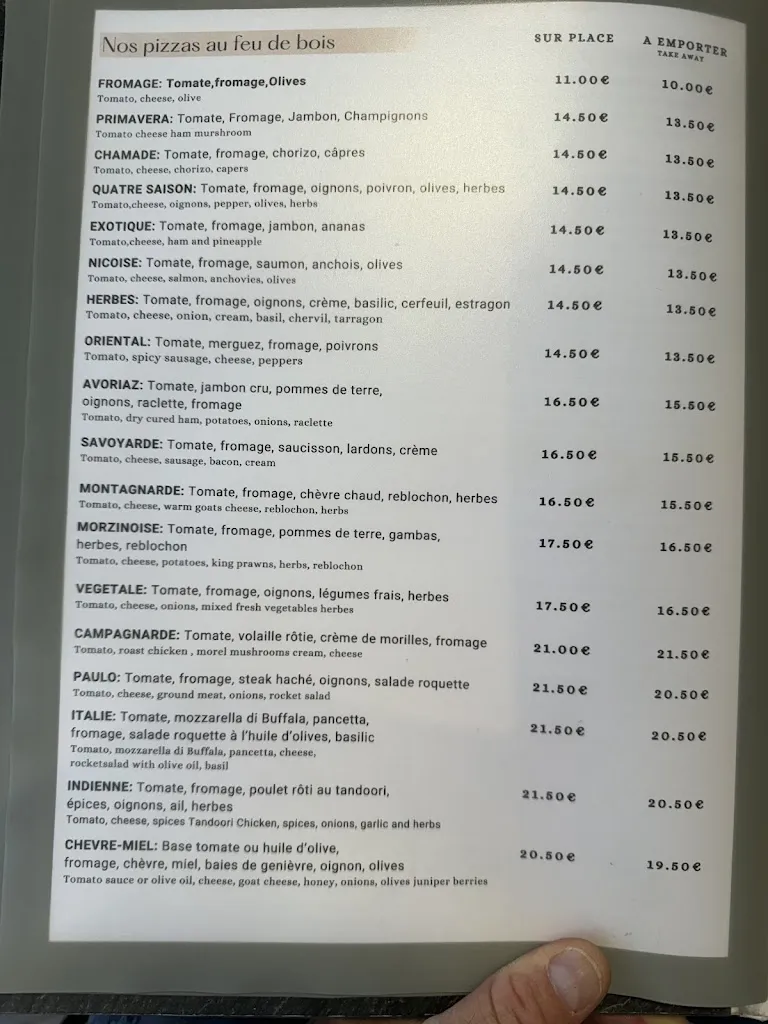 Menü_Restaurant La Chamade_Morzine_Bild_1