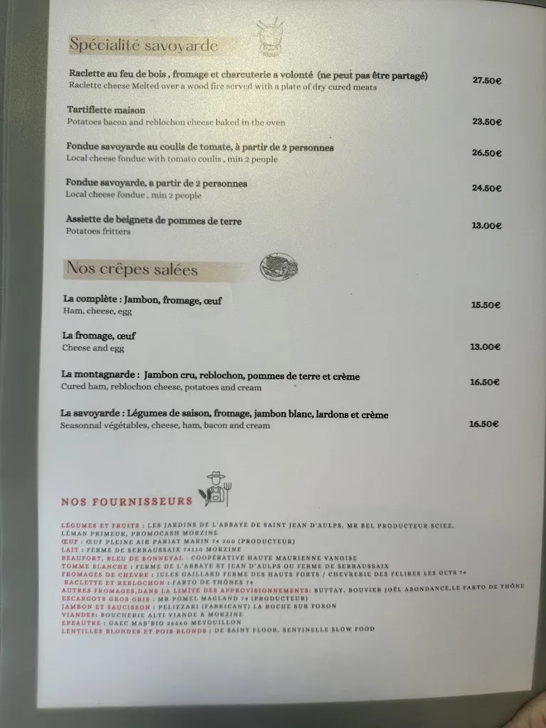 Menü_Restaurant La Chamade_Morzine_Bild_2