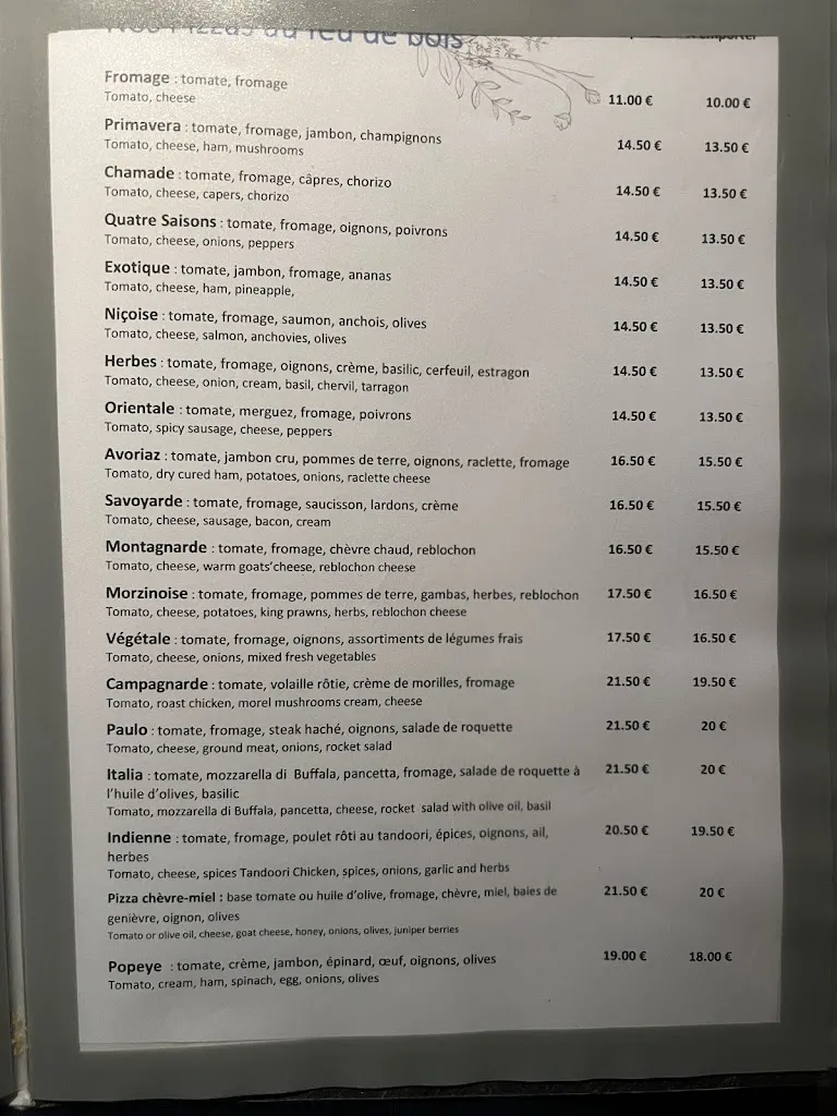 Menü_Restaurant La Chamade_Morzine_Bild_4