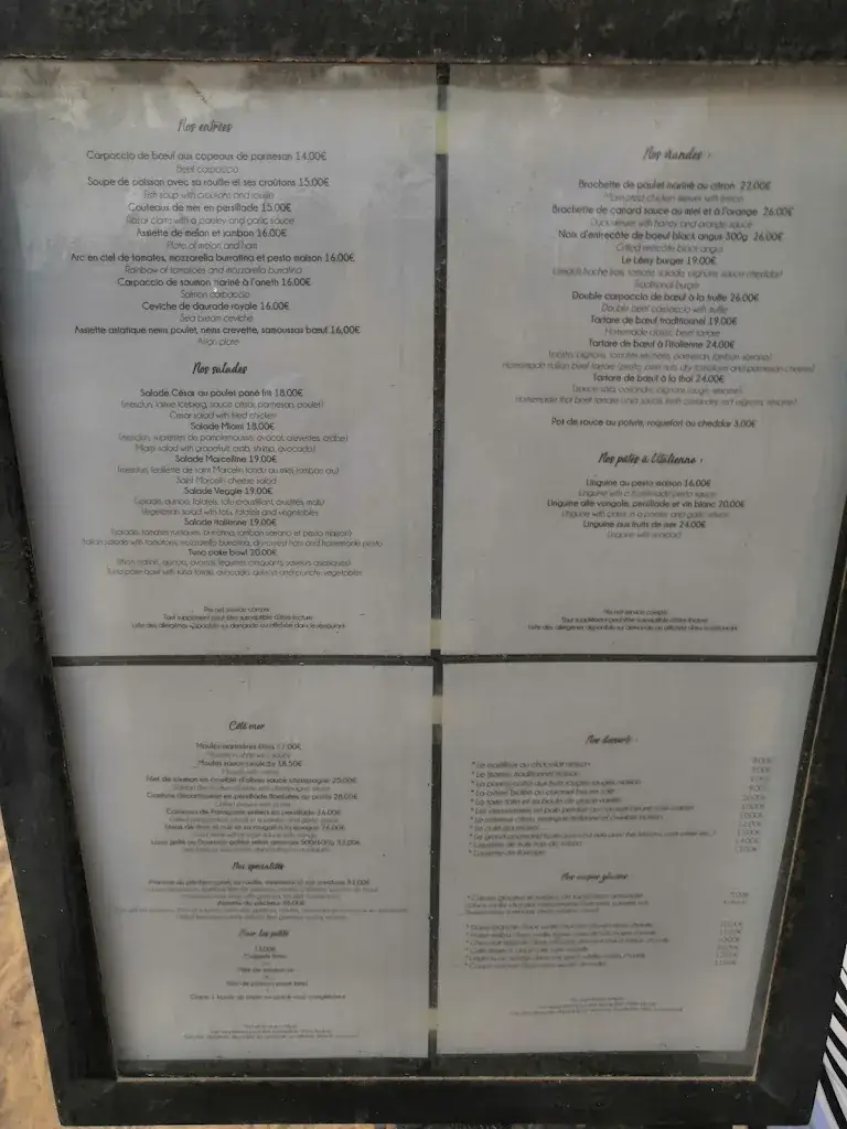 Menu_Lémy beach Plage Restaurant_Cogolin_immagine_2