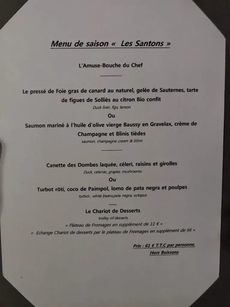 Menü_Restaurant Gastronomique Grimaud - Les Santons_Grimaud_Bild_2