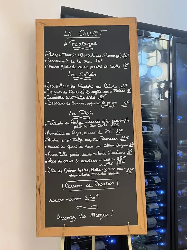 Menu_le Cauvet, Brasserie des 4 Chemins_Cogolin_image_1