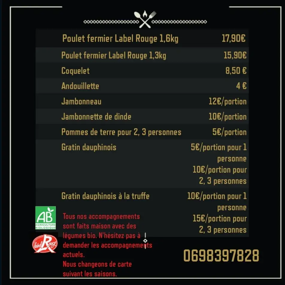 Menu_L'aile ou la cuisse Eguilles_Éguilles_image_1