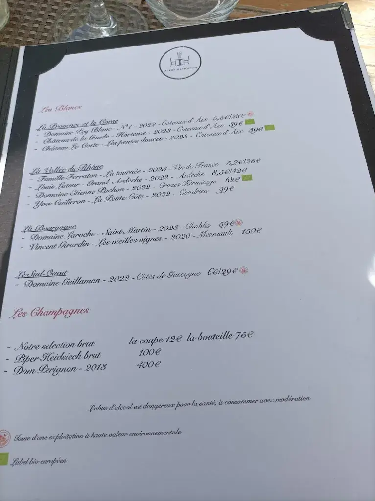 Menü_La Table de la Fontaine_Ventabren_Bild_2