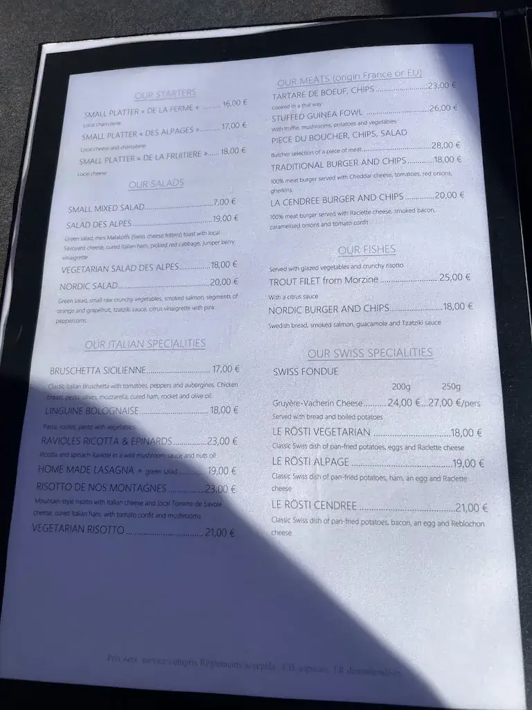 Menu_Restaurant La Cendrée_Morzine_image_1