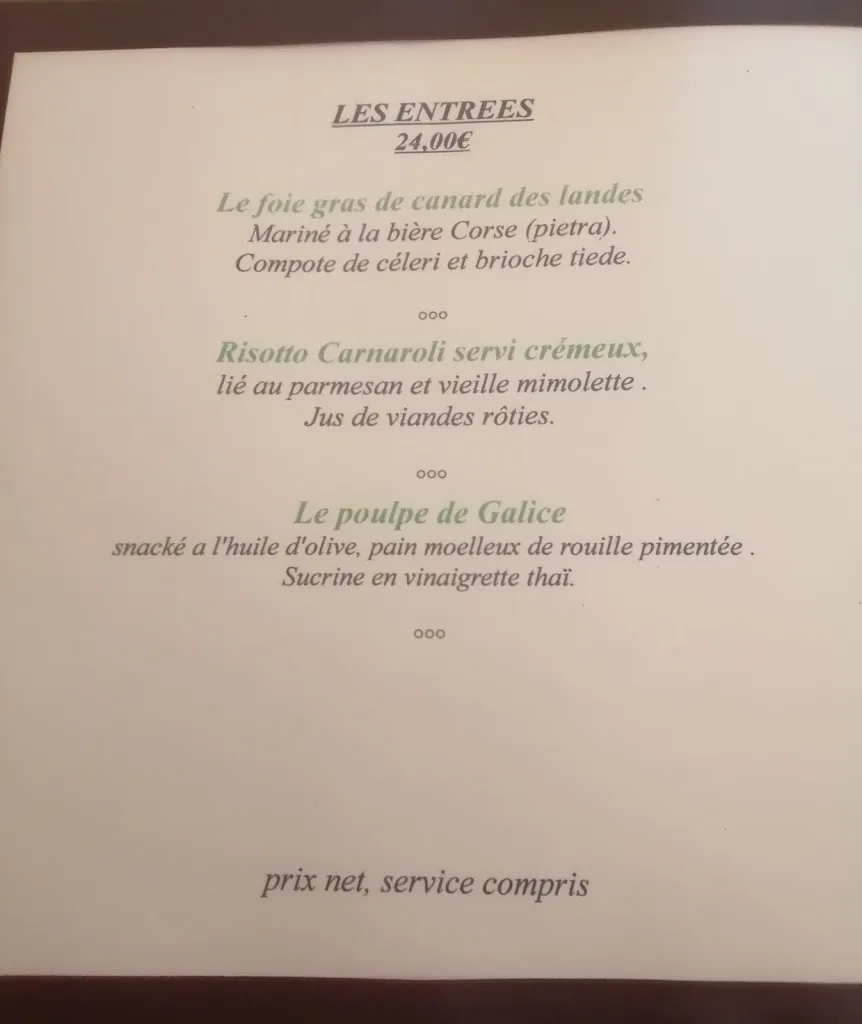 Menu_Hotel Restaurant La Cauquière_Beausset_image_1