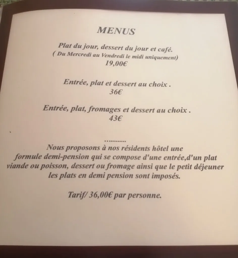 Menu_Hotel Restaurant La Cauquière_Beausset_image_2