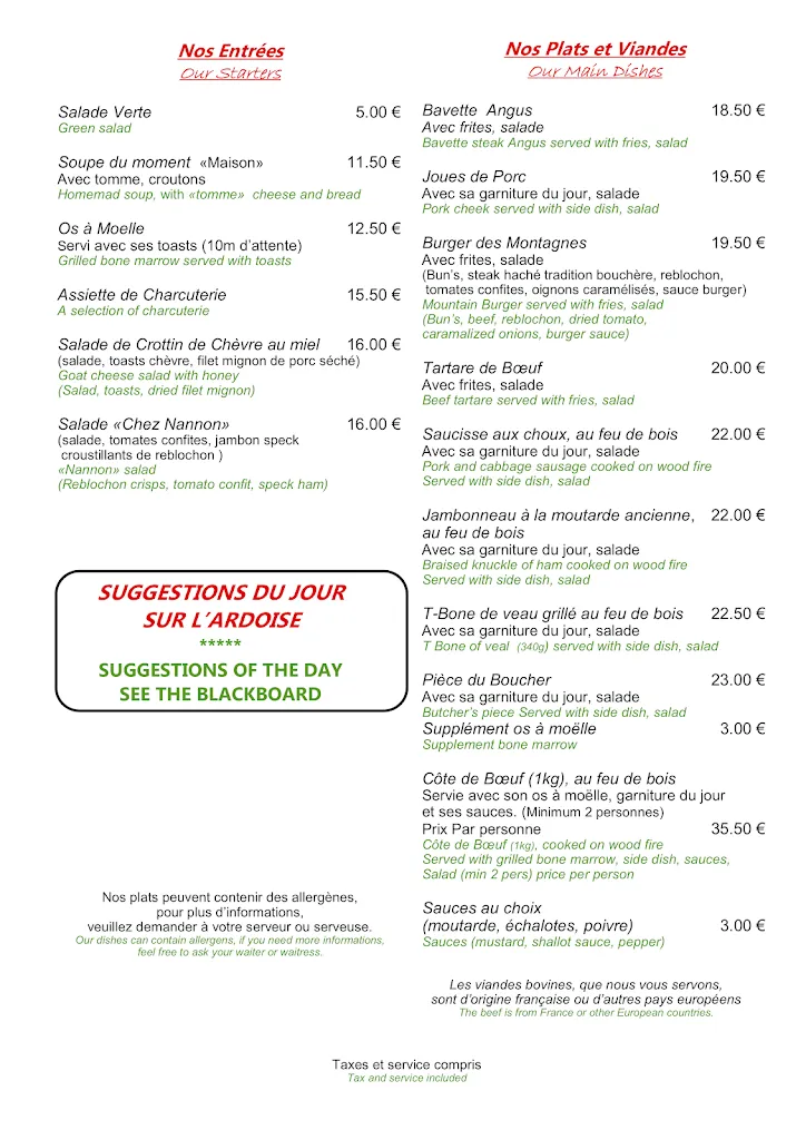 Menu_Chez Nannon_Morzine_image_2