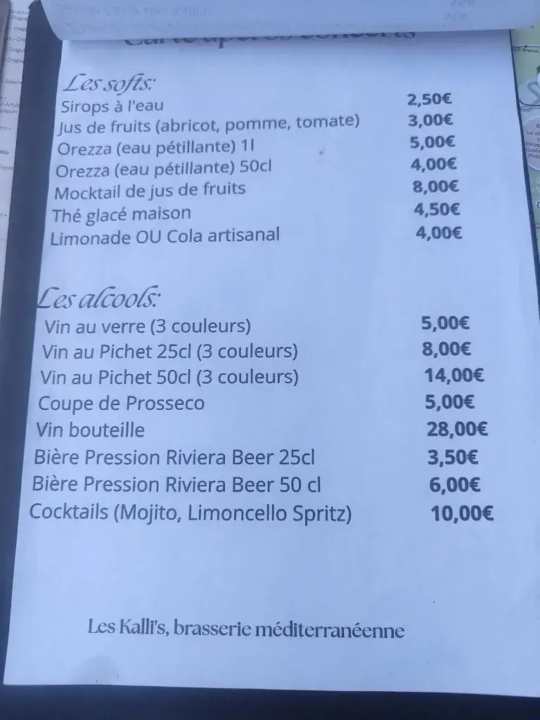 Menü_Les Kalli's Restaurant & Brunch_Draguignan_Bild_3