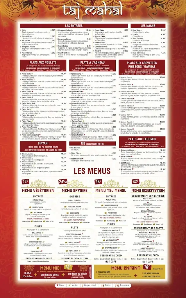 Menu_Restaurant Taj Mahal Draguignan_Draguignan_image_3