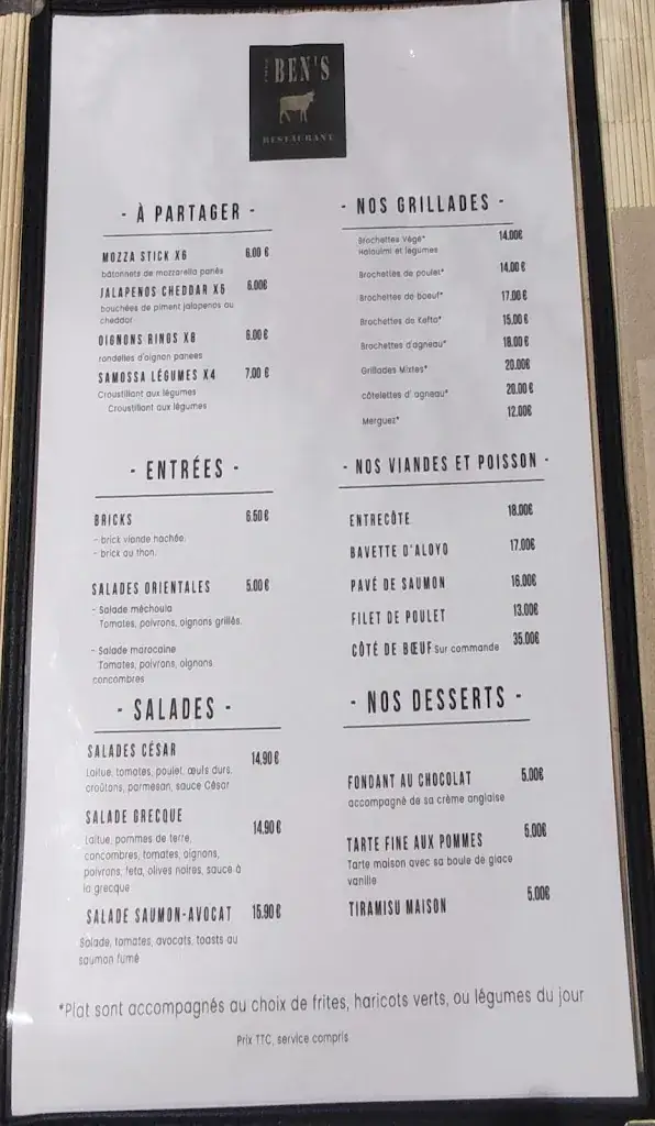 Menu_Ben's_Draguignan_immagine_1