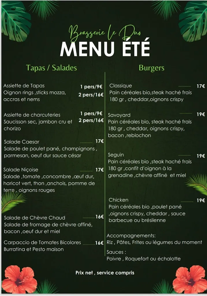 Menu_Brasserie-Restaurant Le Duo ( Nouveau Chef )_Draguignan_image_1