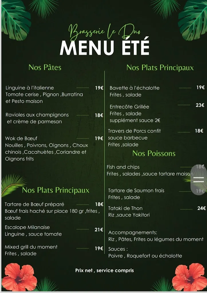 Menu_Brasserie-Restaurant Le Duo ( Nouveau Chef )_Draguignan_image_2