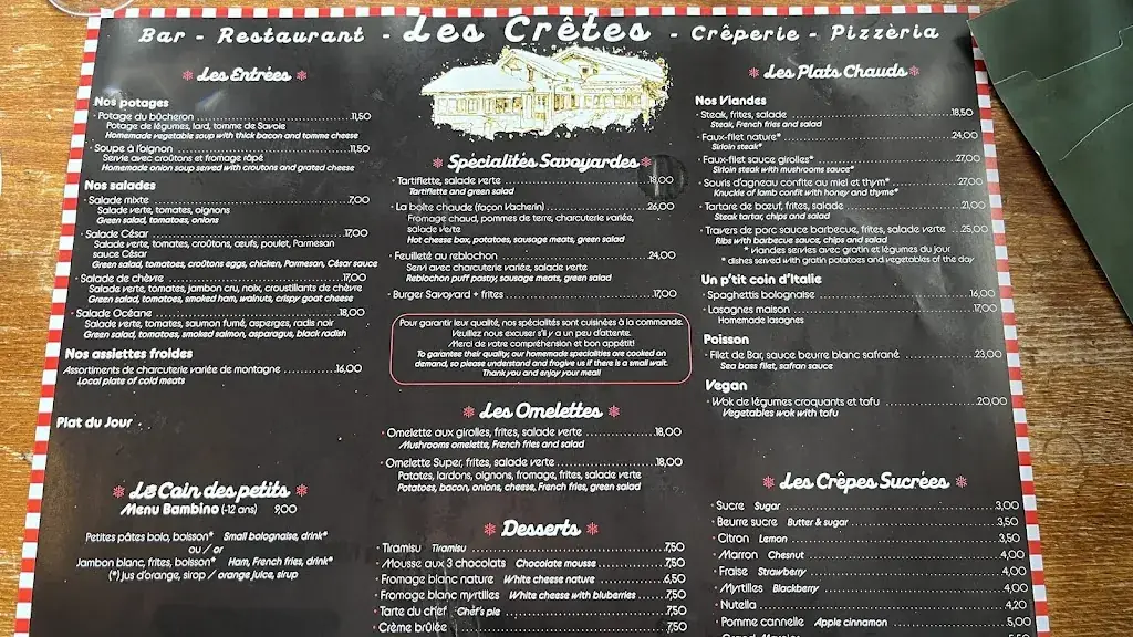 Menu_Restaurant Les Cretes_Morzine_image_3