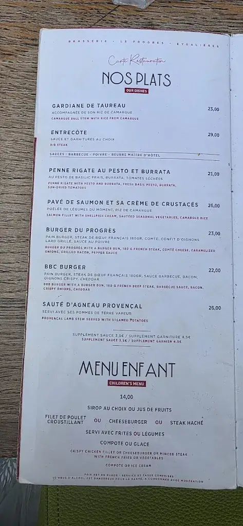 Menu_Le Progrès_Eygalières_image_1