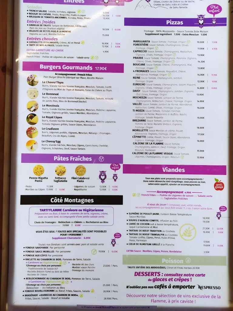 Menu_Restaurant La Flamme_Morzine_image_1