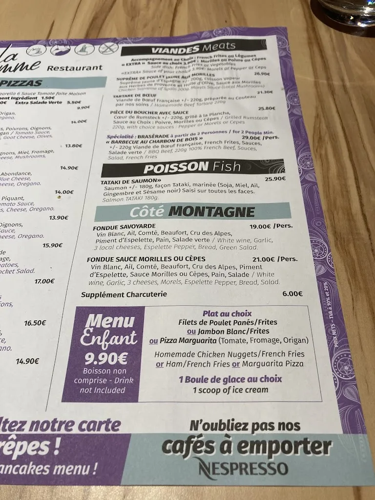 Menu_Restaurant La Flamme_Morzine_image_3