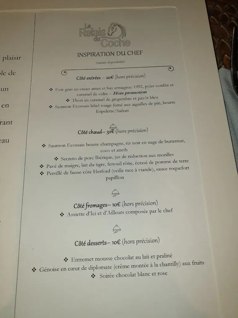 Menu_Le Relais du Coche - Restaurant Eyguières_Eyguières_immagine_3