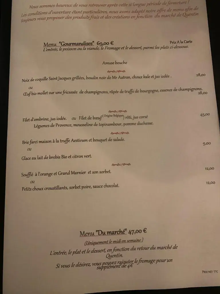 Menu_Le Castellaras - Restaurant & chambres d'hôtes Fayence_Fayence_image_1