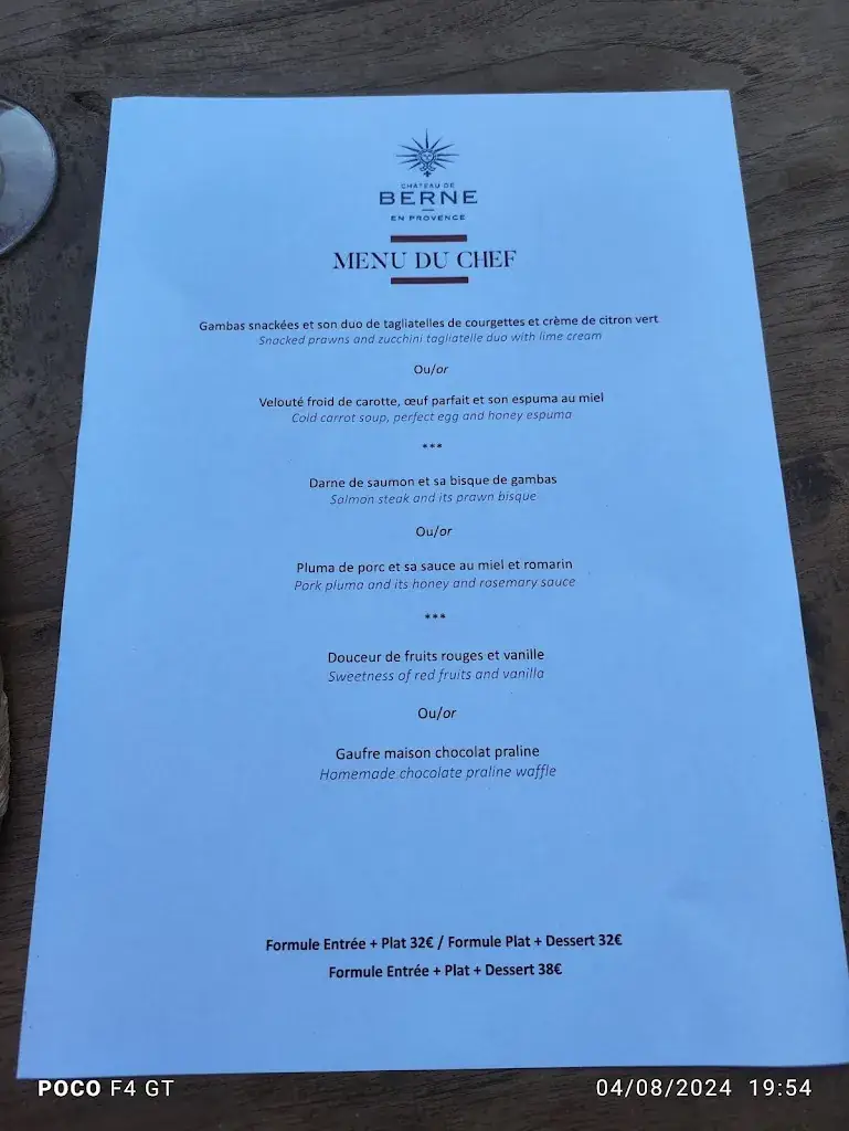 Menu_Le Bistrot du Château de Berne_Flayosc_image_3