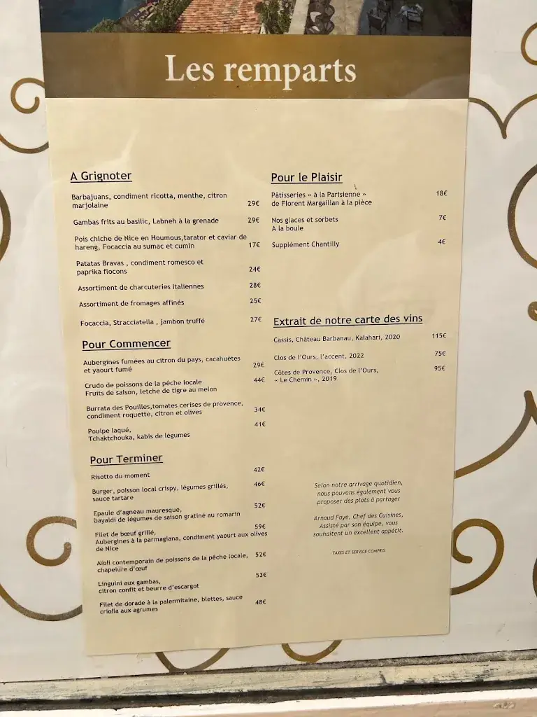 Menu_Les Remparts_Èze_immagine_1