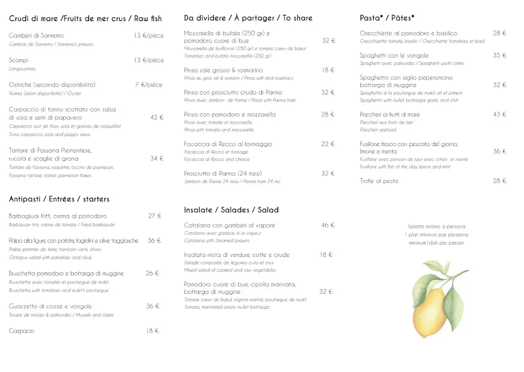 Menu_LA SPIAGGIA ÈZE_Èze_image_1