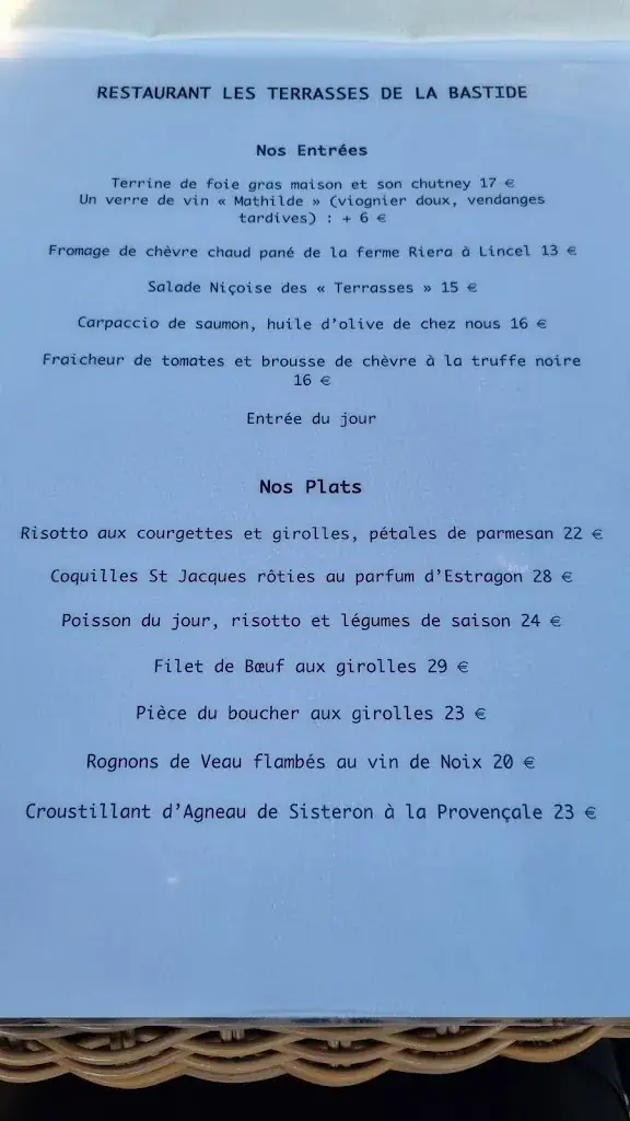Menu_Les Terrasses de la Bastide - Restaurant Forcalquier_Forcalquier_image_1