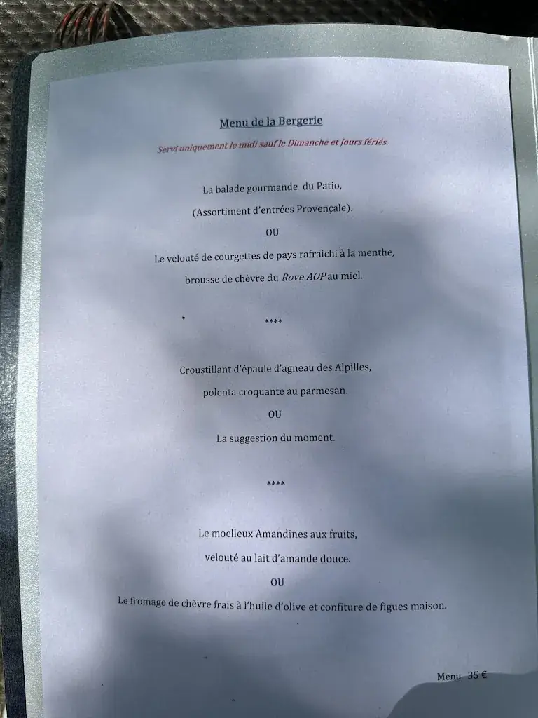 Menu_Le Patio - Restaurant Fontvieille_Fontvieille_image_2