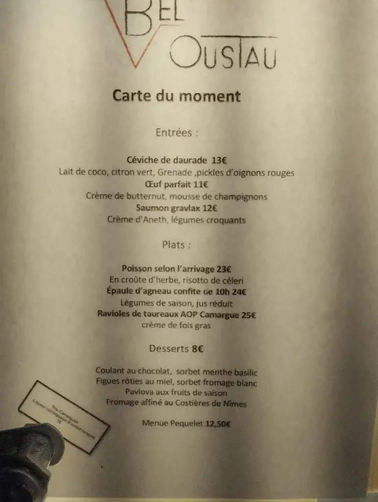 Menu_Le Bel Oustau - Restaurant Fontvieille_Fontvieille_image_2